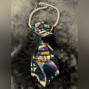 Elegant Multicolor Silk Tie Necklace